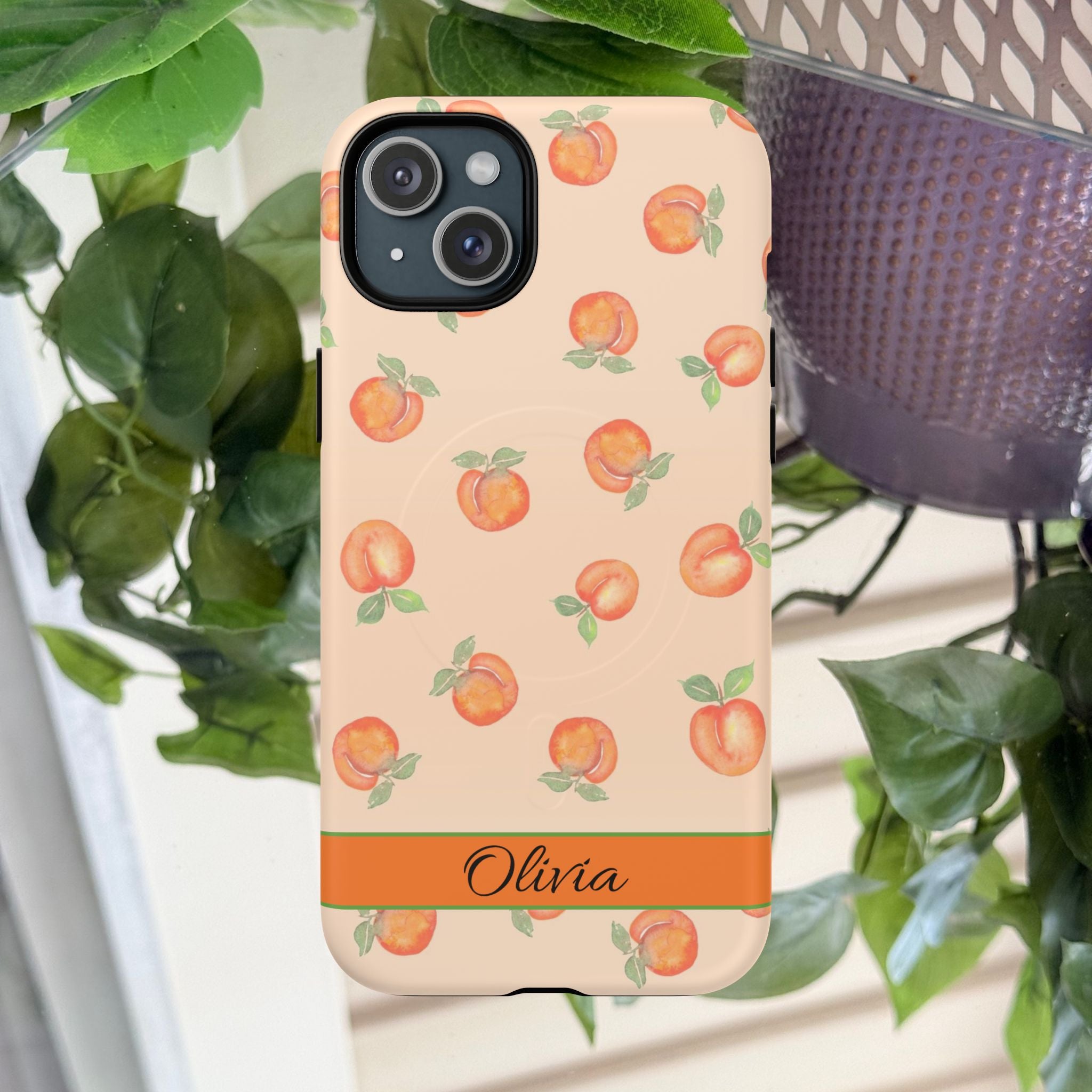 Personalized 'Bundle of Peaches' Magnetic Phone Case