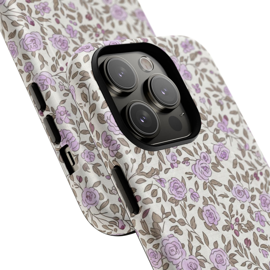 Personalized Lavender Floral Tough Magnetic Case
