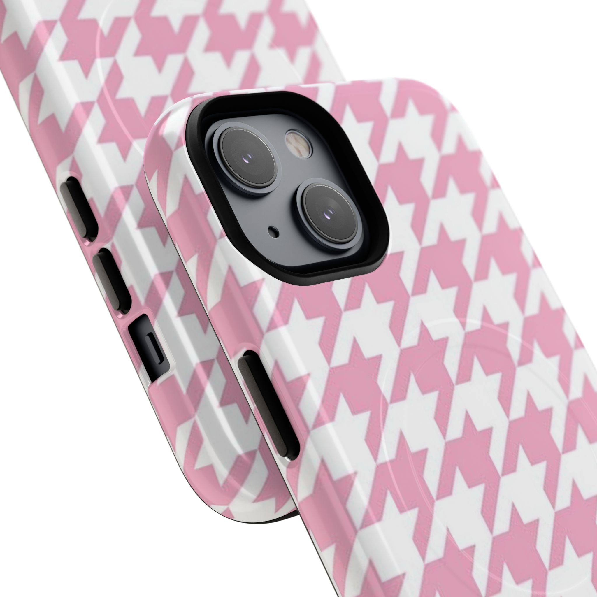 Pink Houndstooth Magnetic Phone Case | Tough Protective Magnetic Case