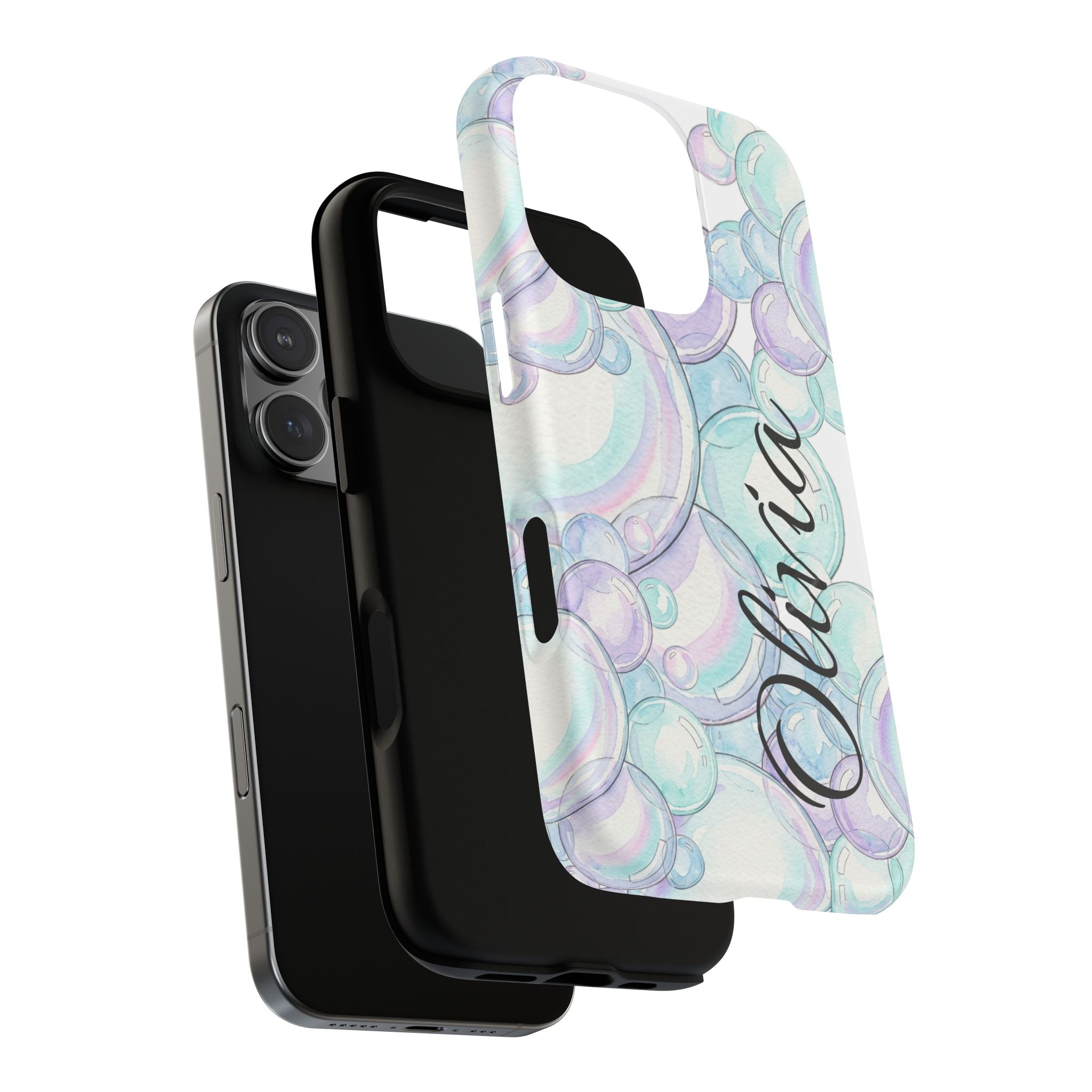 Watercolor Bubbles Magnetic Phone Case - Personalizable