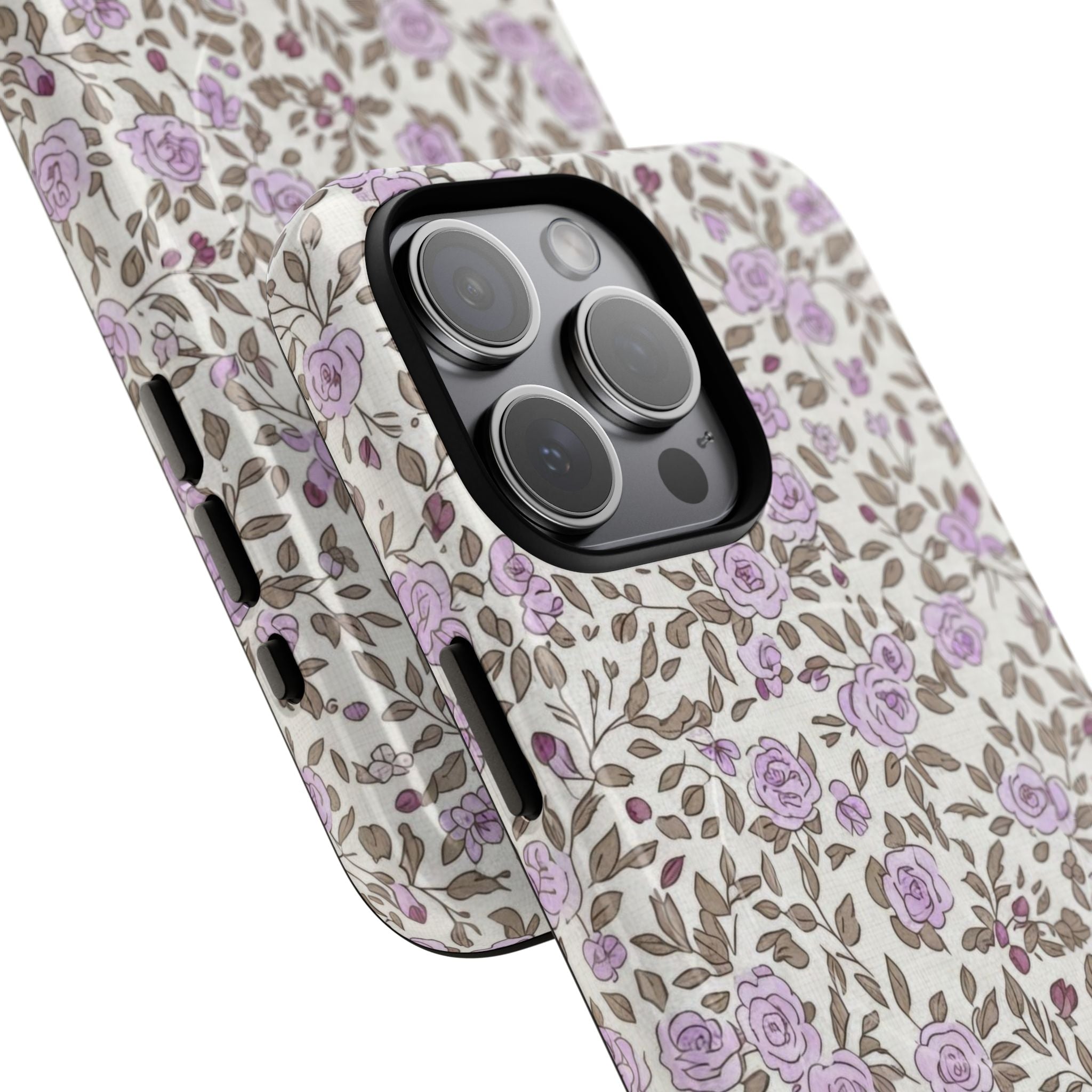 Personalized Lavender Floral iPhone Case — Tough Magnetic Protective Case