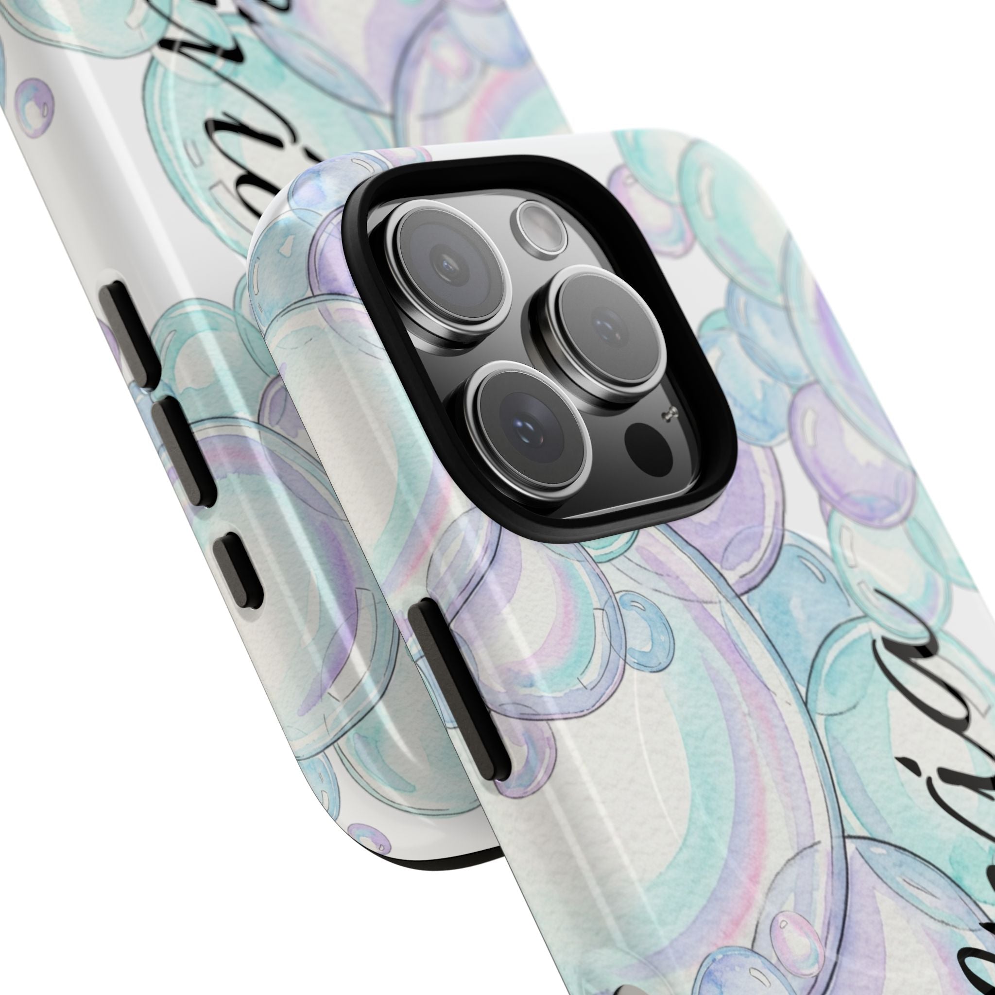 Watercolor Bubbles Magnetic Phone Case - Personalizable