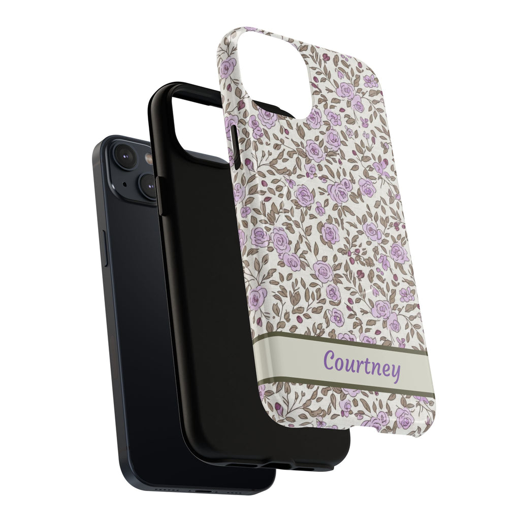 Personalized Lavender Floral iPhone Case — Tough Magnetic Protective Case