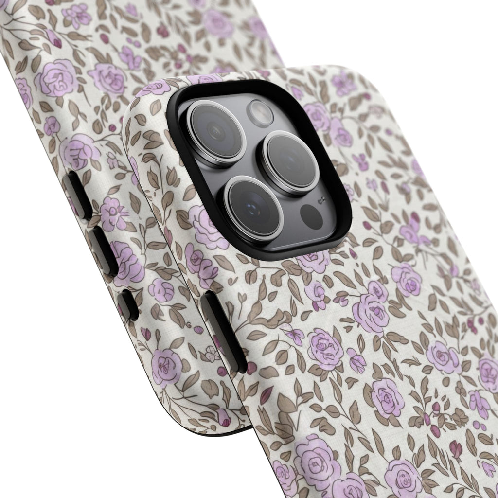 Personalized Lavender Floral Tough Magnetic Case