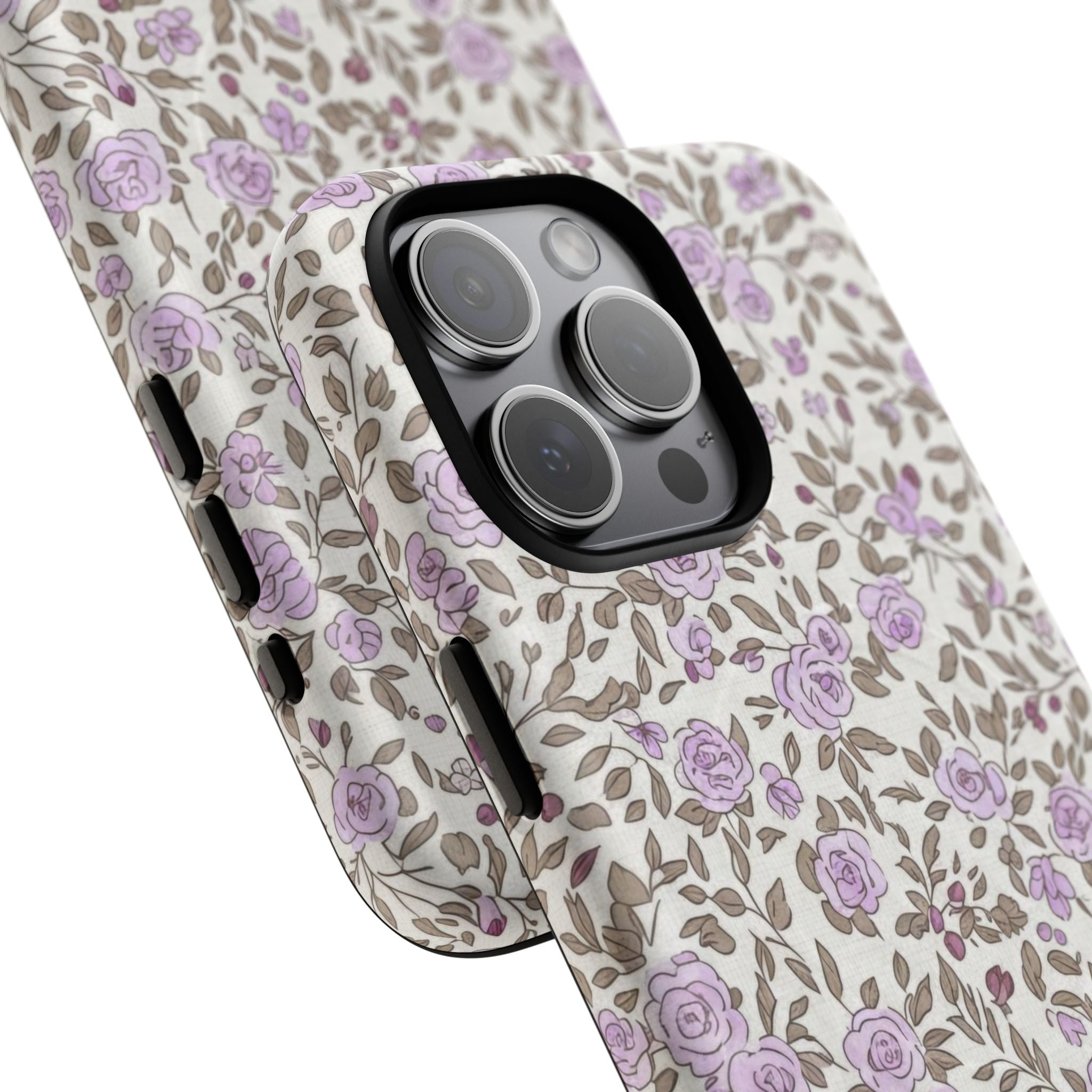 Personalized Lavender Floral Tough Magnetic Case
