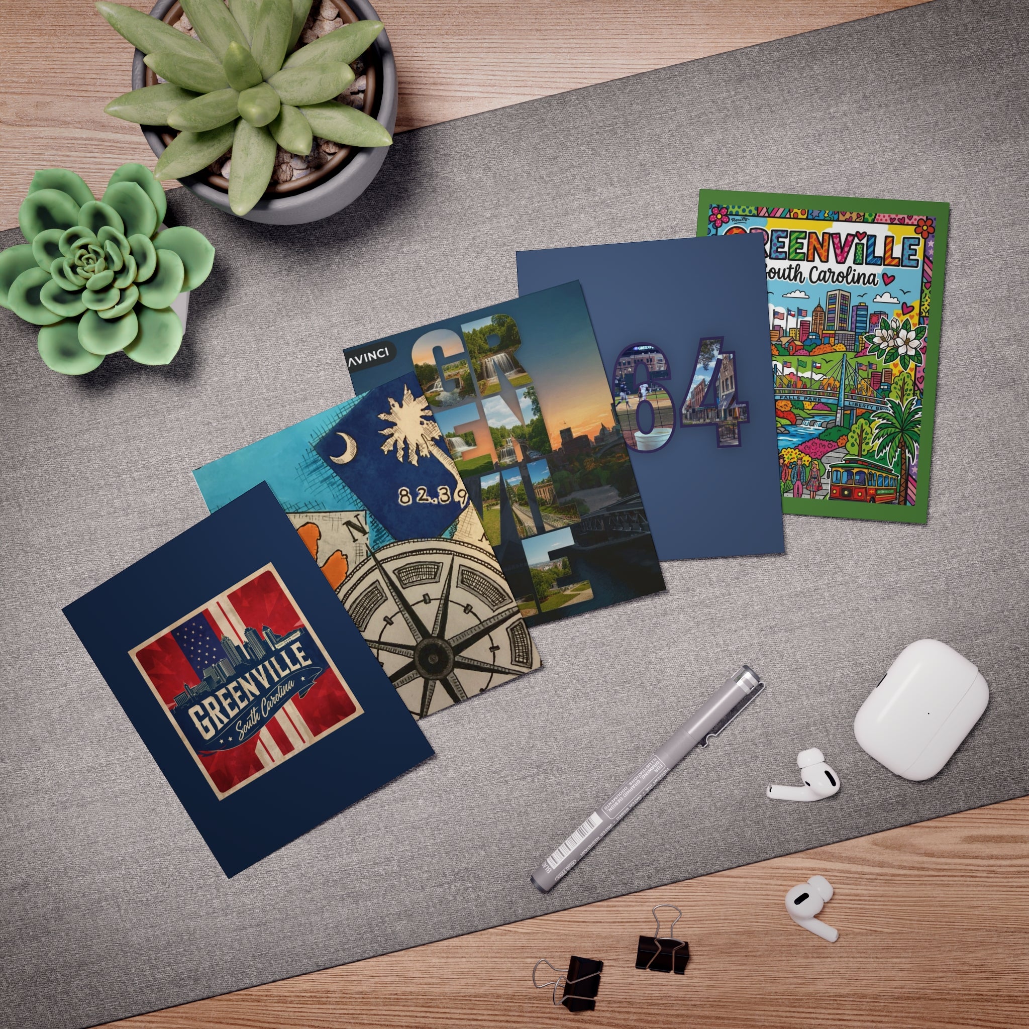 Greenville SC 864 Signature Notecard Set — 5-Pack Greeting Cards