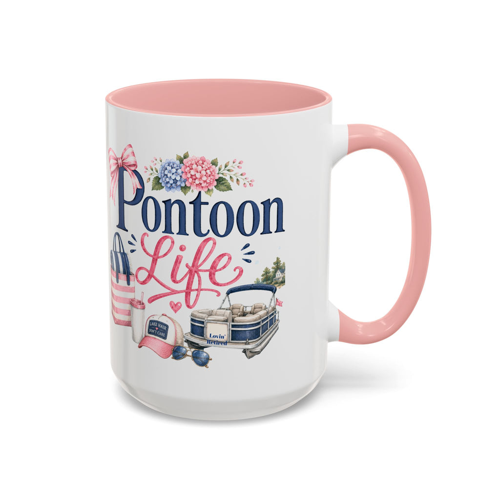 Pontoon Life Accent Coffee Mug Personalized 11oz & 15oz Coffee Cup