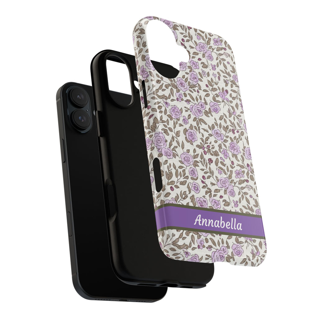 Personalized Lavender Floral Tough Magnetic Case