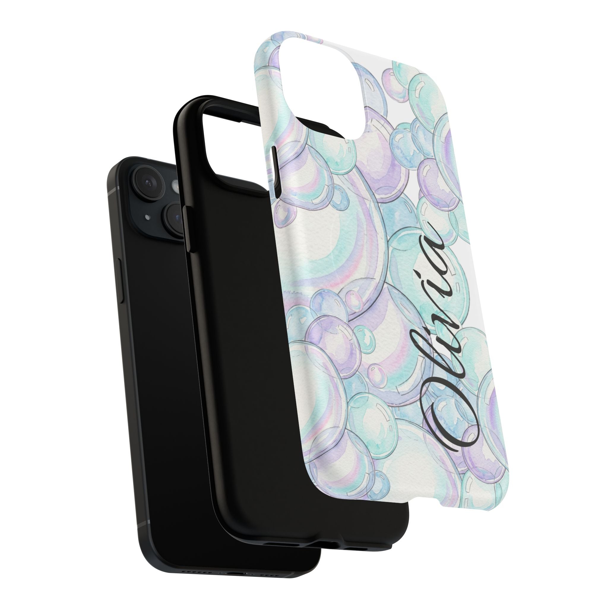 Watercolor Bubbles Magnetic Phone Case - Personalizable
