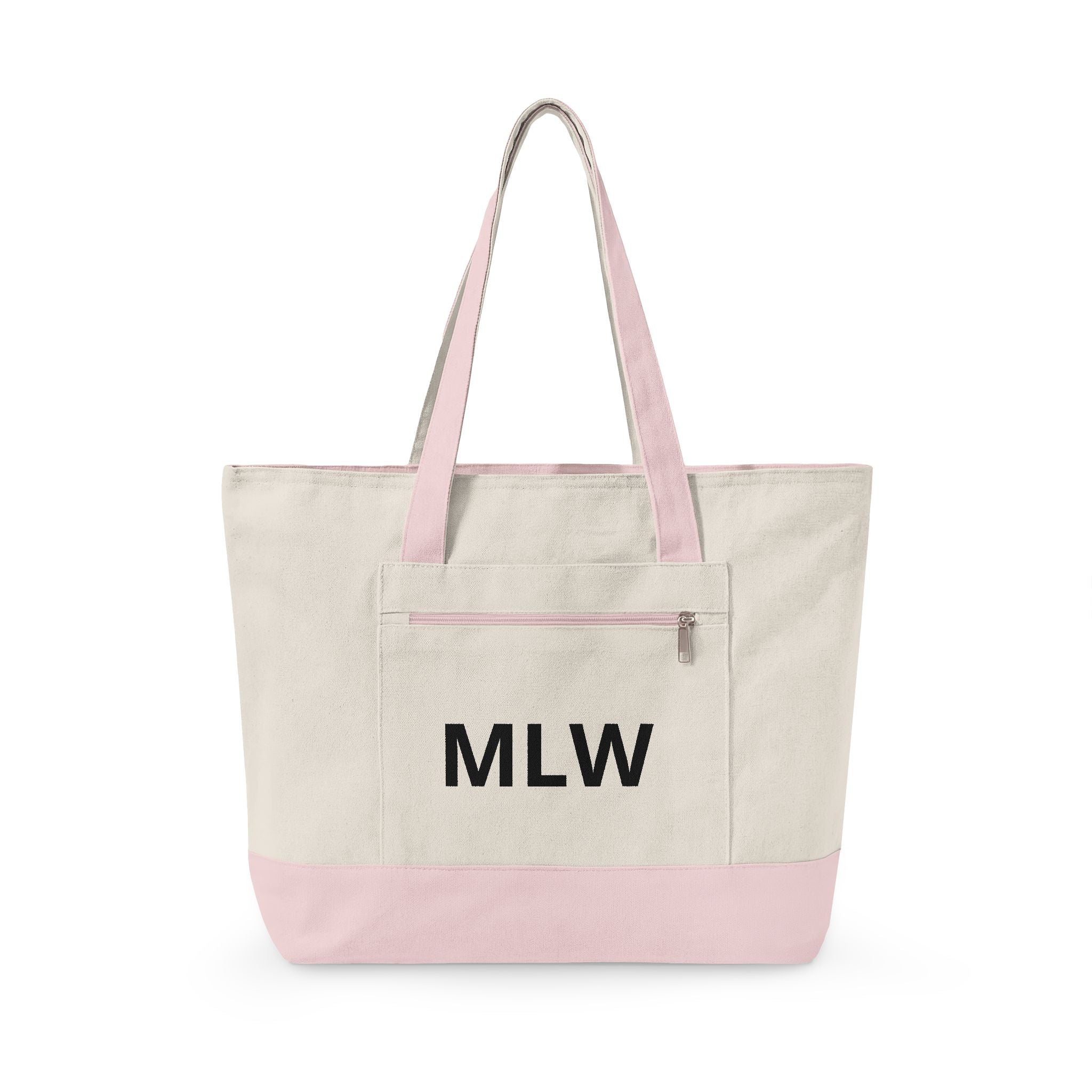 Personalized Canvas Tote Bag — Monogram MLW, Durable Everyday Market Bag