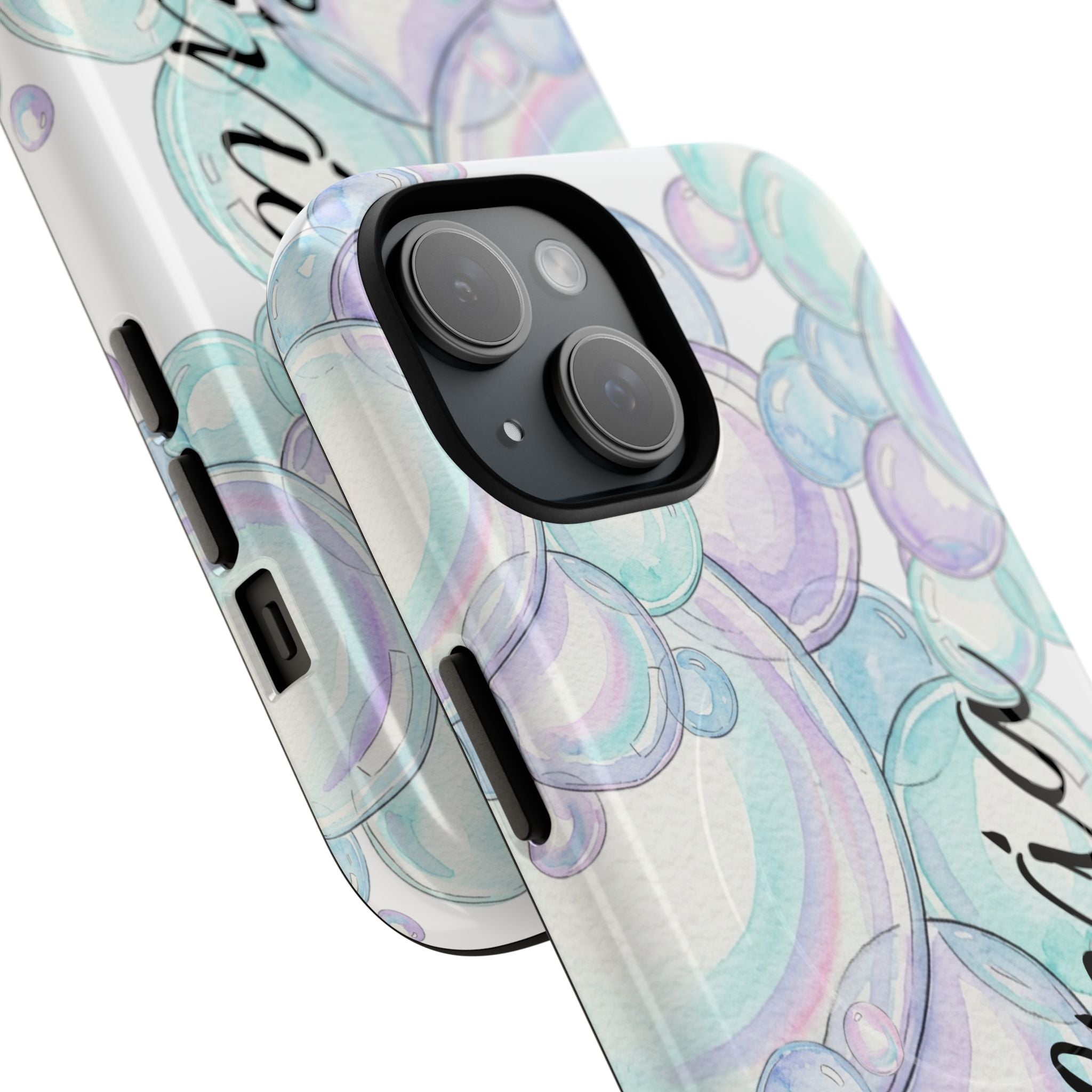 Watercolor Bubbles Magnetic Phone Case - Personalizable