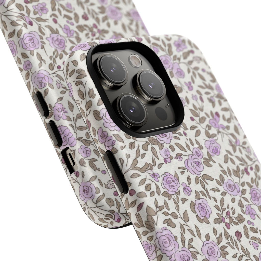 Personalized Lavender Floral Tough Magnetic Case