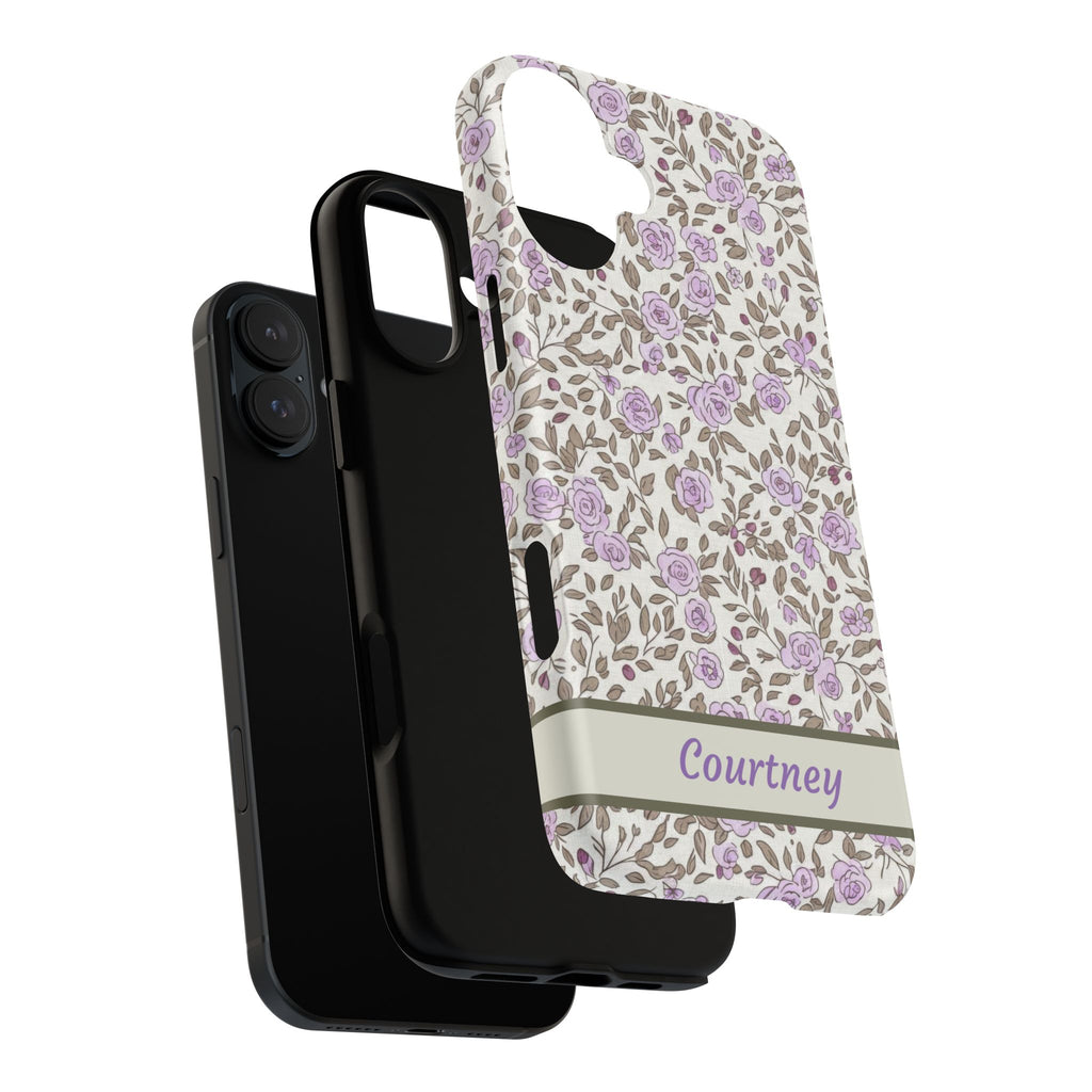 Personalized Lavender Floral iPhone Case — Tough Magnetic Protective Case