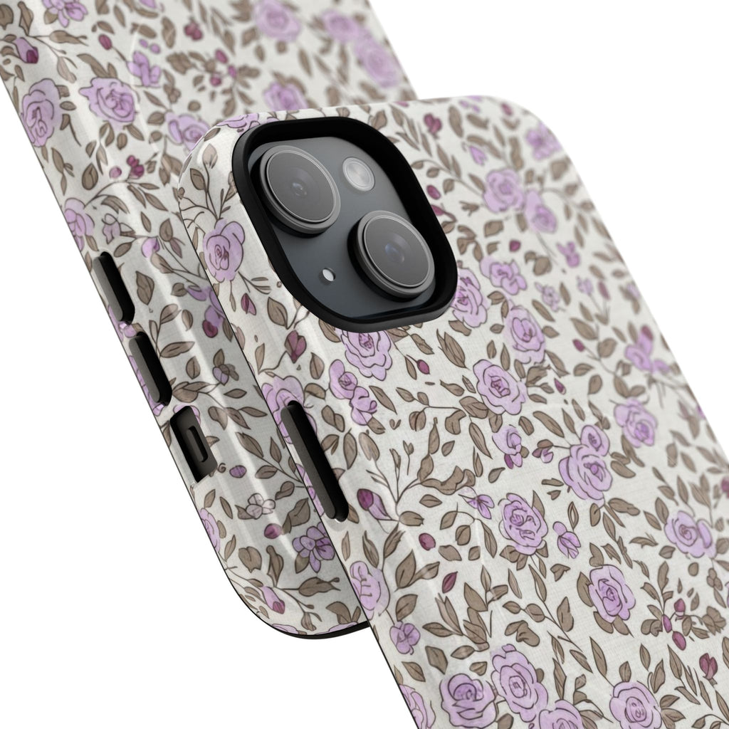Personalized Lavender Floral iPhone Case — Tough Magnetic Protective Case
