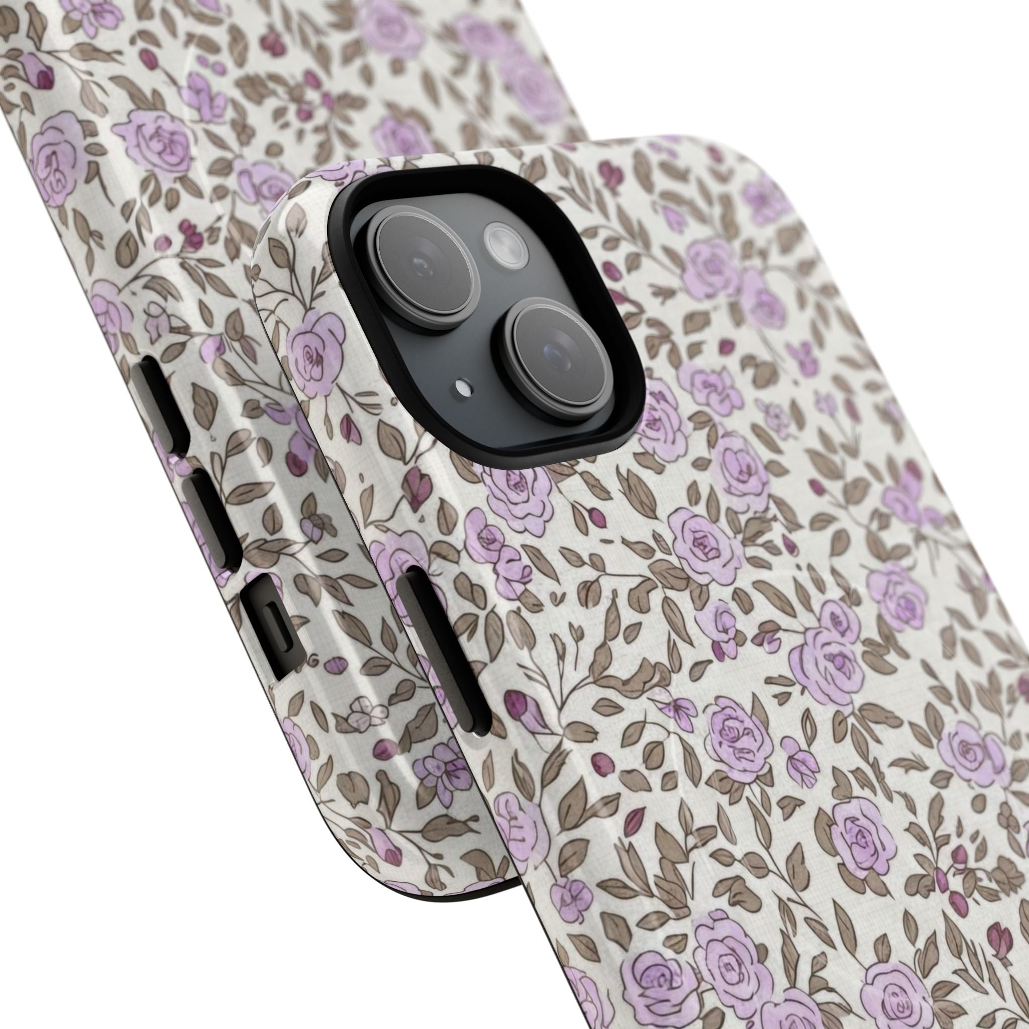 Personalized Lavender Floral iPhone Case — Tough Magnetic Protective Case