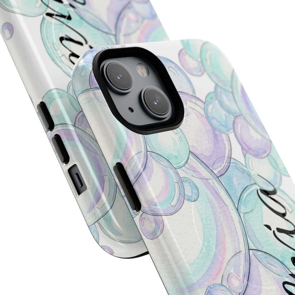 Watercolor Bubbles Magnetic Phone Case - Personalizable