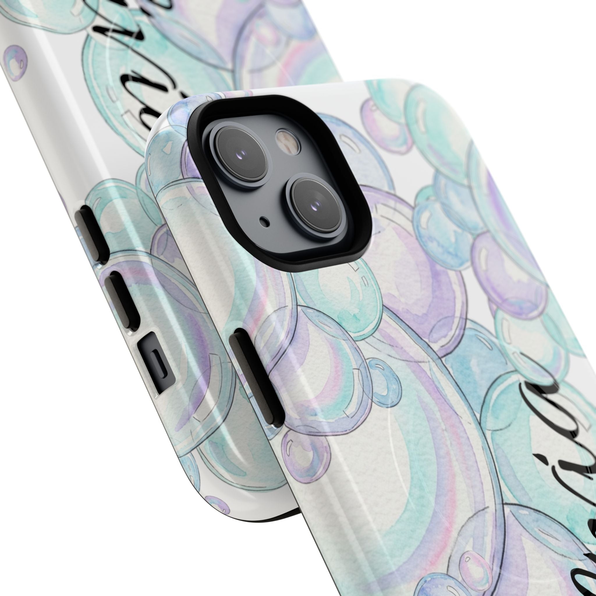 Watercolor Bubbles Magnetic Phone Case - Personalizable