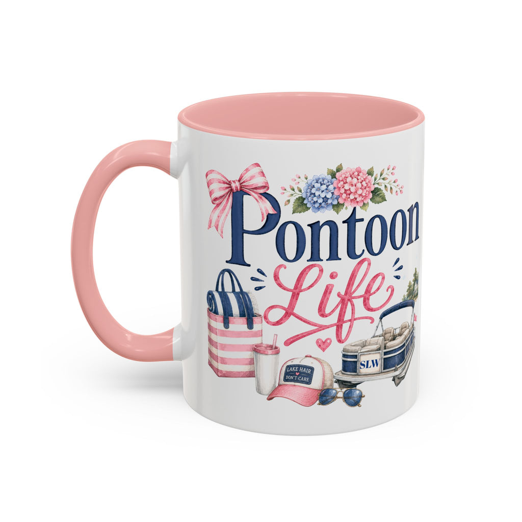 Pontoon Life Accent Coffee Mug Personalized 11oz & 15oz Coffee Cup