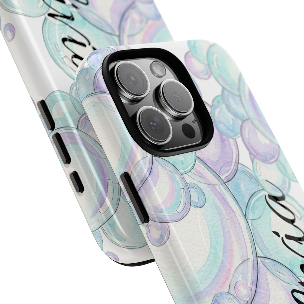 Watercolor Bubbles Magnetic Phone Case - Personalizable