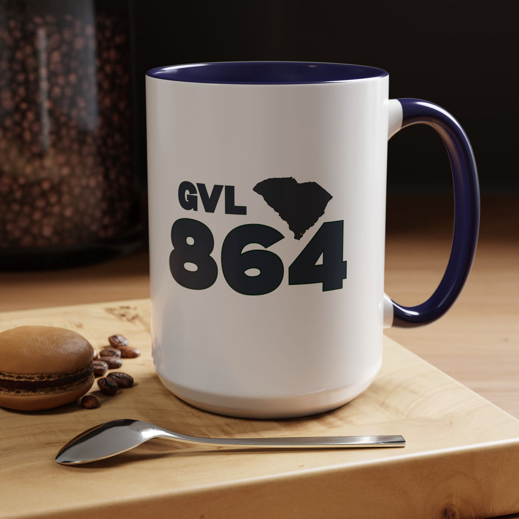Greenville SC Accent Coffee Mug  GVL 864 Greenville South Carolina 11 and 15oz