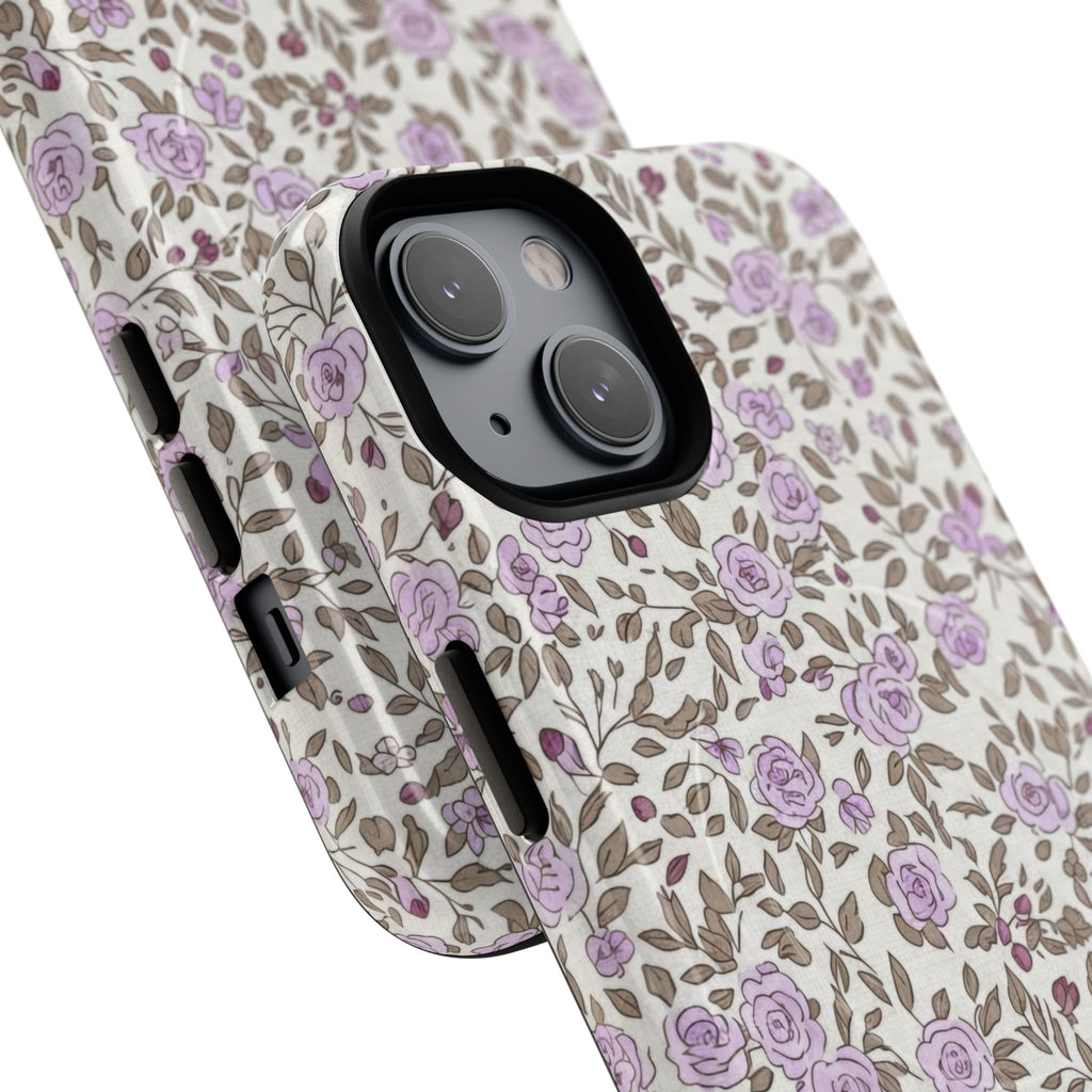 Personalized Lavender Floral iPhone Case — Tough Magnetic Protective Case