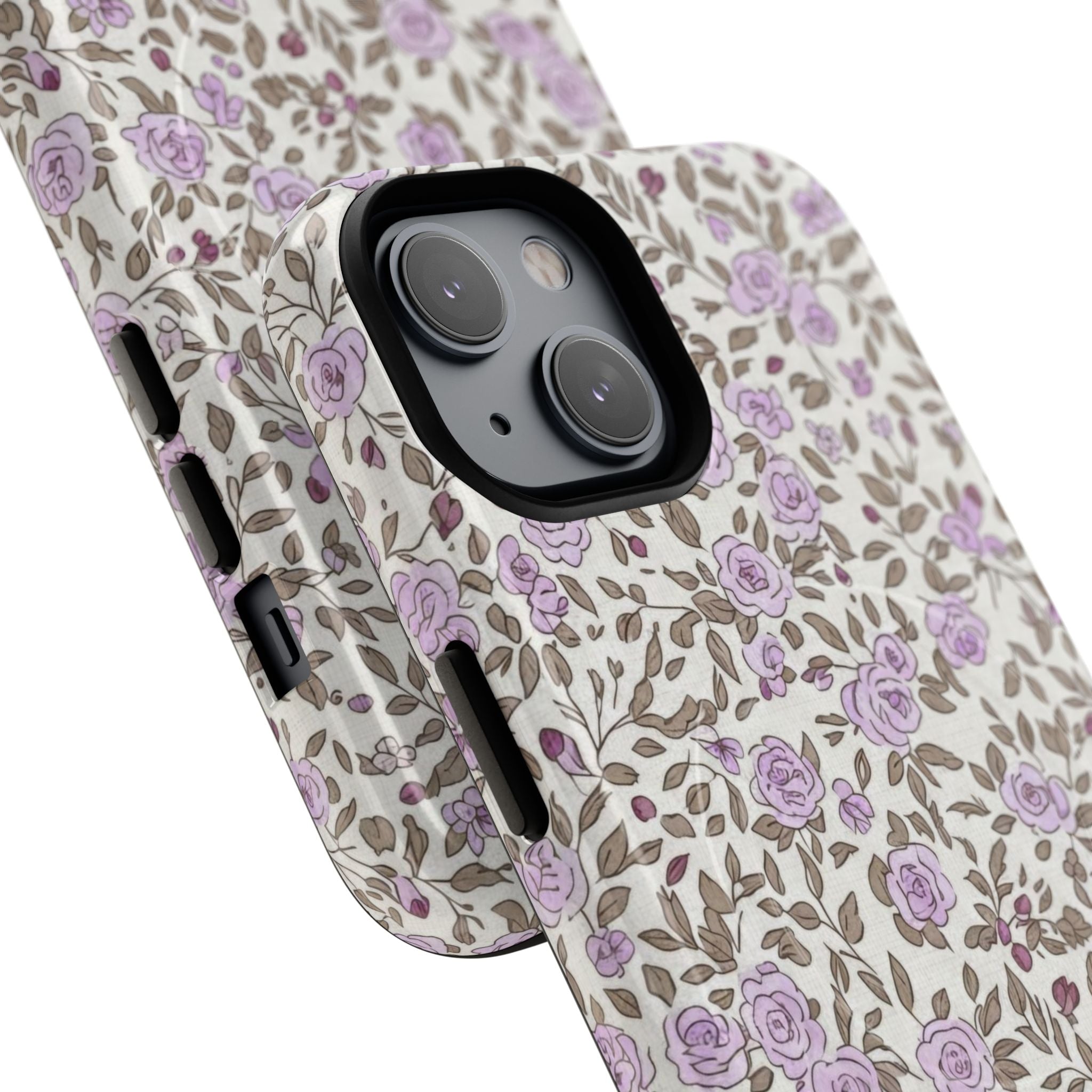 Personalized Lavender Floral iPhone Case — Tough Magnetic Protective Case