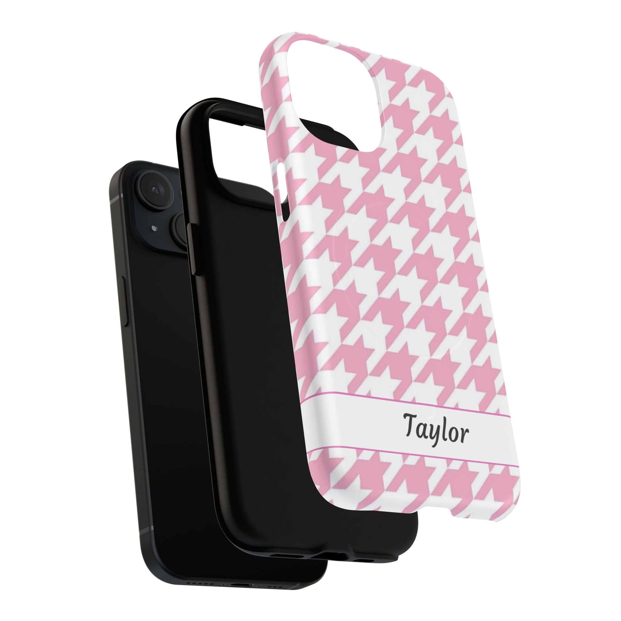 Pink Houndstooth Magnetic Phone Case | Tough Protective Magnetic Case
