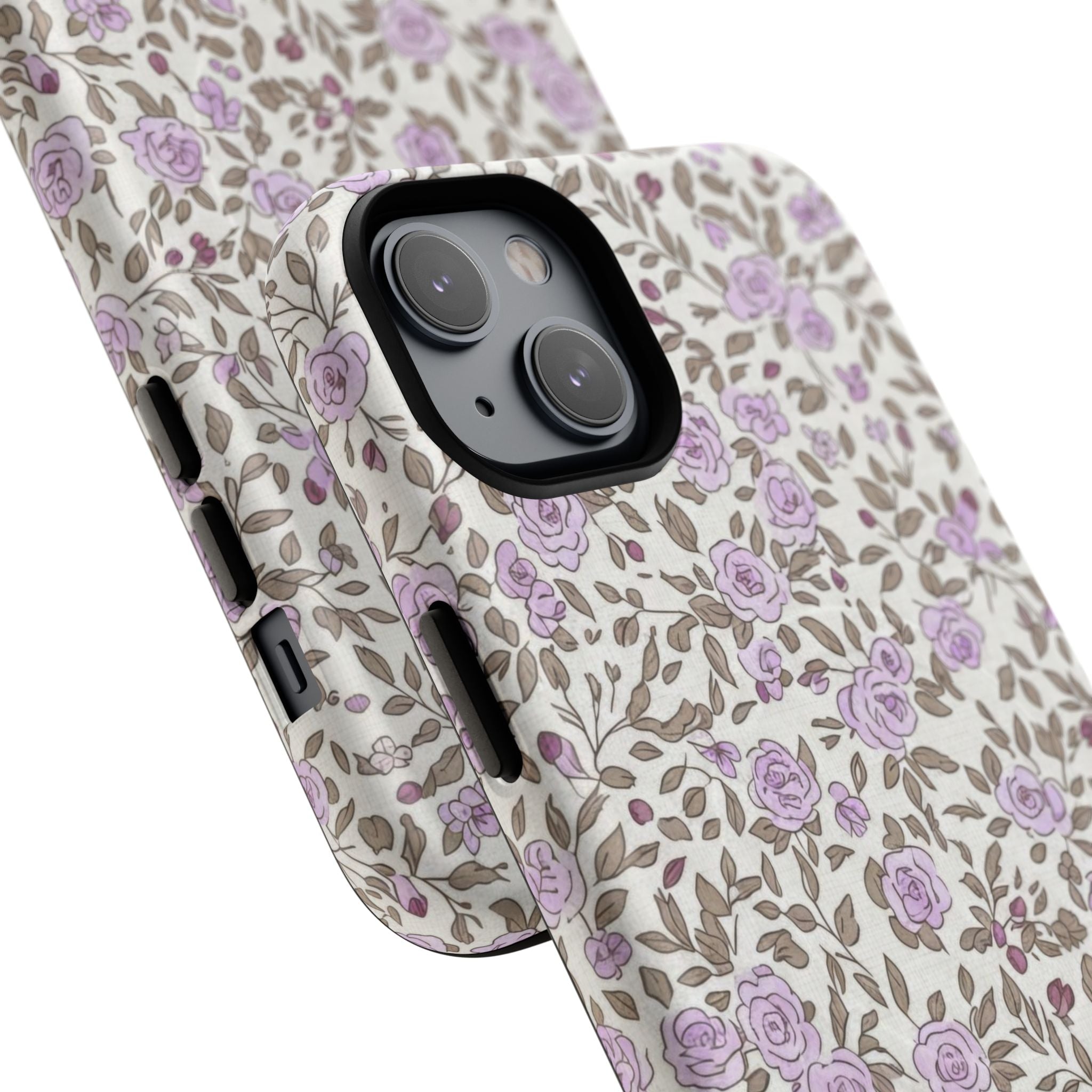 Personalized Lavender Floral iPhone Case — Tough Magnetic Protective Case