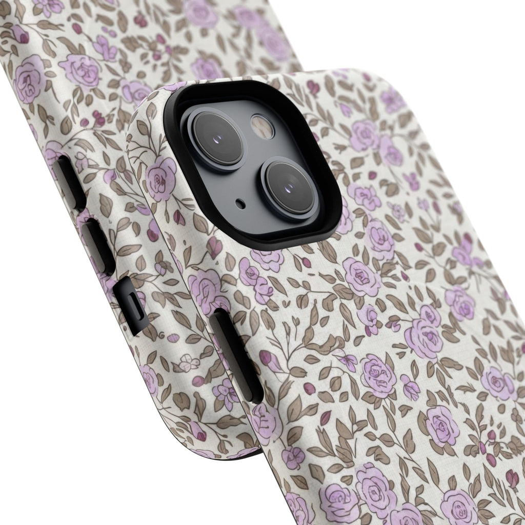 Personalized Lavender Floral iPhone Case — Tough Magnetic Protective Case