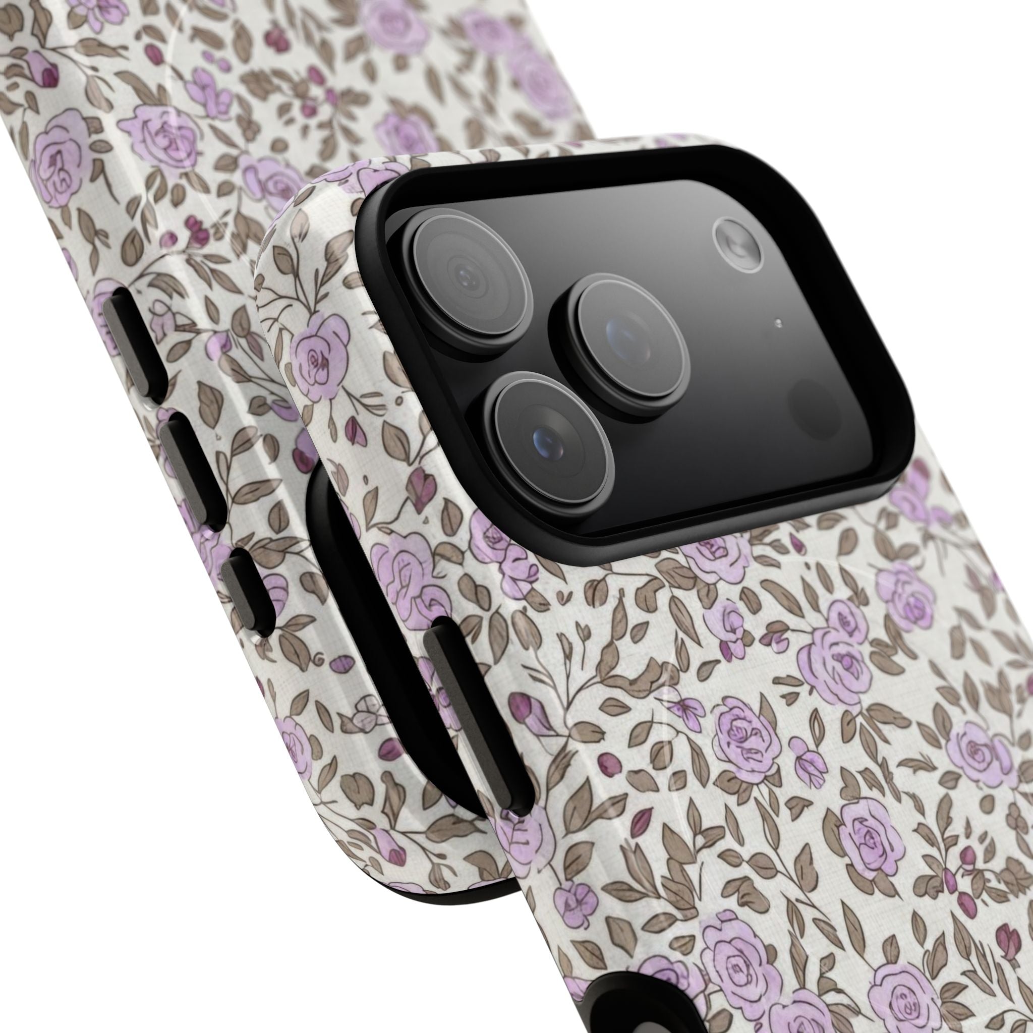 Personalized Lavender Floral iPhone Case — Tough Magnetic Protective Case