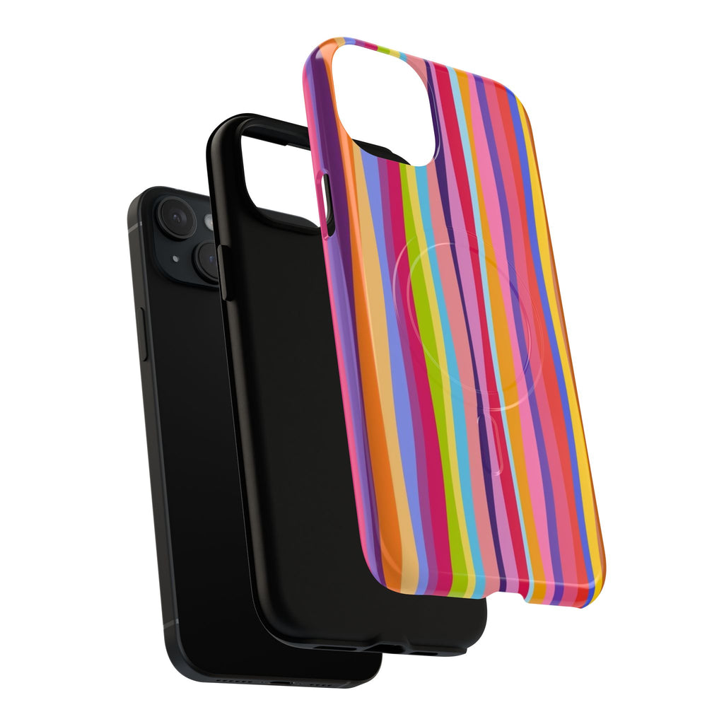 Colorful Stripes Tough Magnetic Case Protective Phone Case with Custom Stripe Design