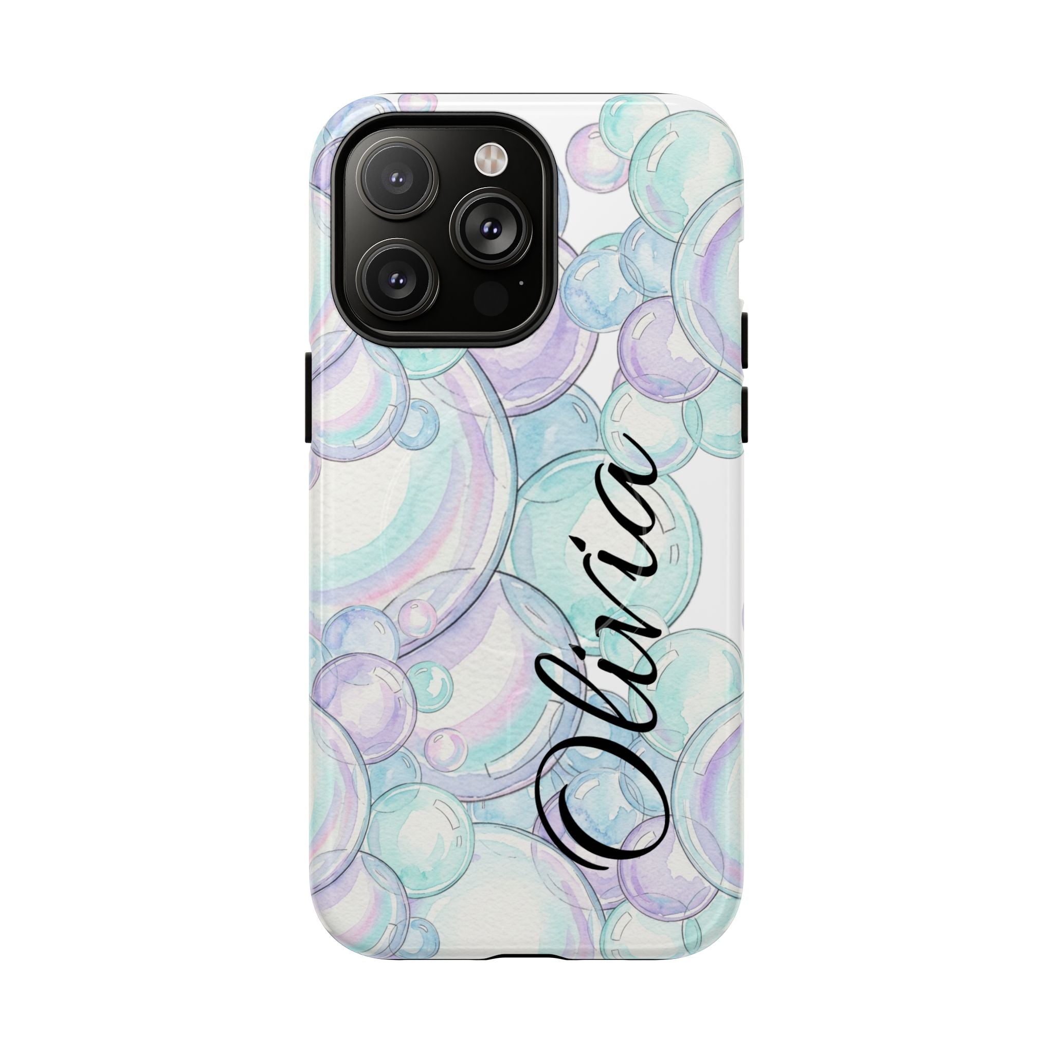 Watercolor Bubbles Magnetic Phone Case - Personalizable