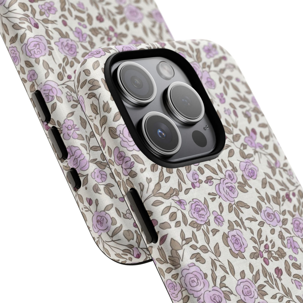 Personalized Lavender Floral Tough Magnetic Case