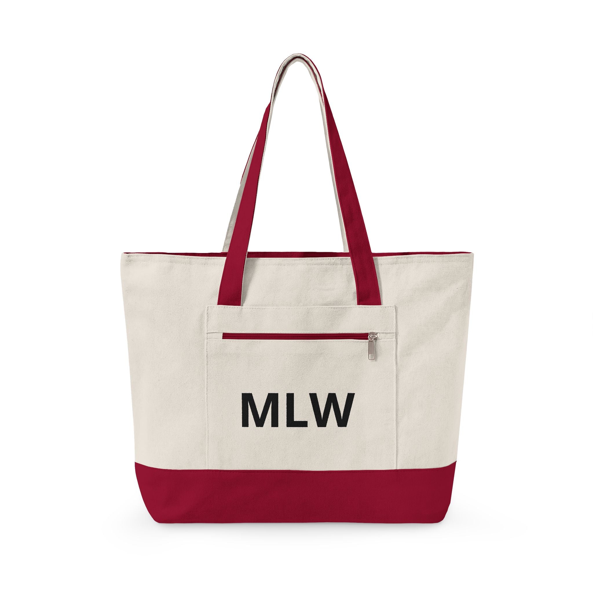 Personalized Canvas Tote Bag — Monogram MLW, Durable Everyday Market Bag