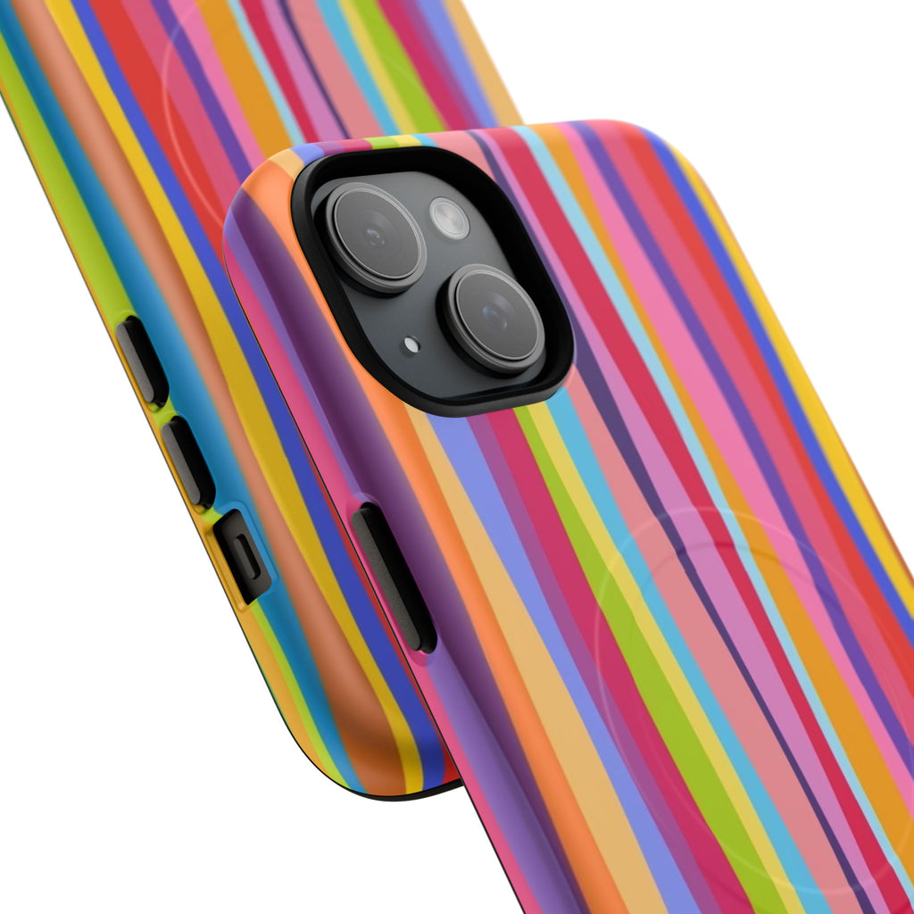 Colorful Stripes Tough Magnetic Case Protective Phone Case with Custom Stripe Design
