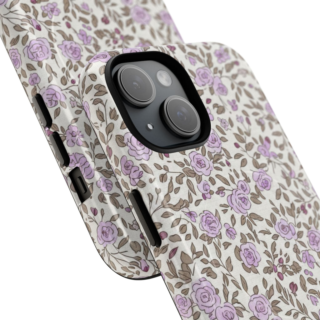 Personalized Lavender Floral Tough Magnetic Case