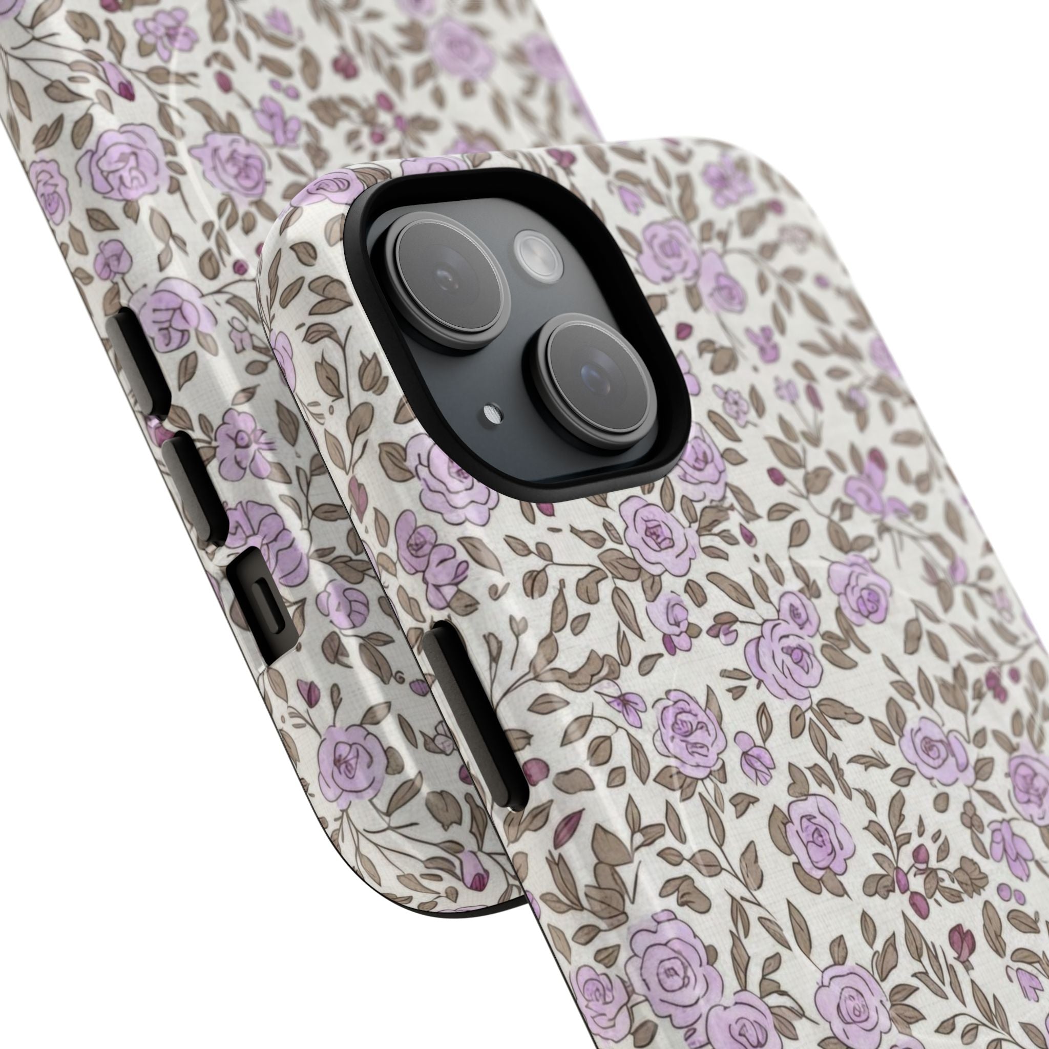 Personalized Lavender Floral Tough Magnetic Case