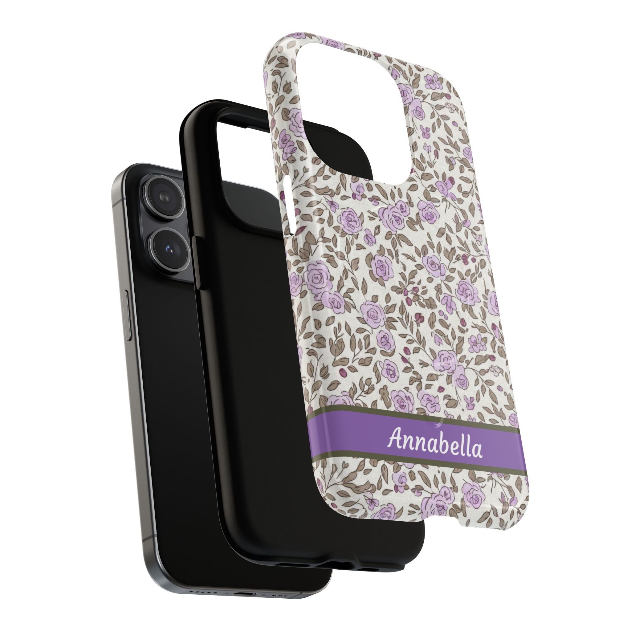 Personalized Lavender Floral Tough Magnetic Case