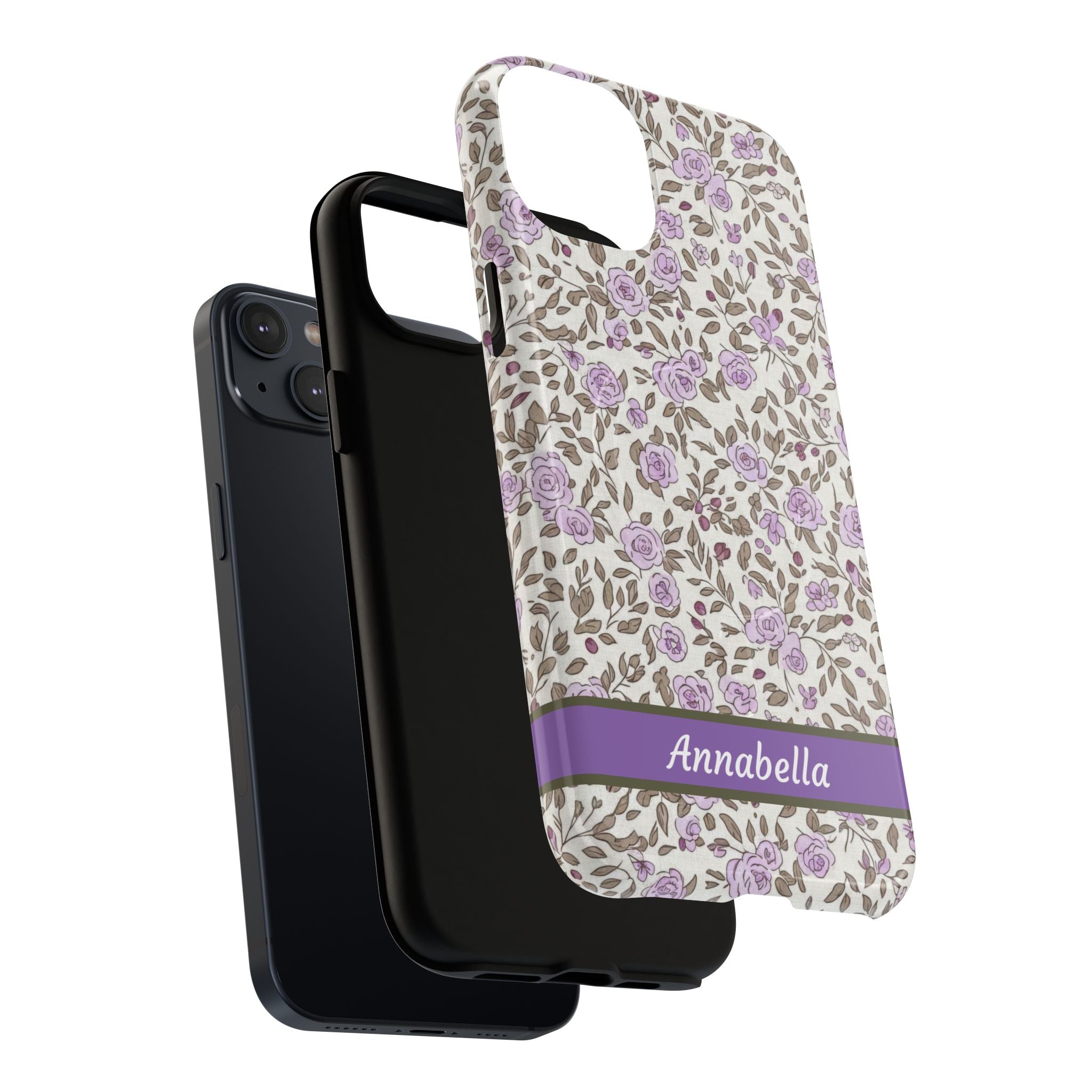 Personalized Lavender Floral Tough Magnetic Case