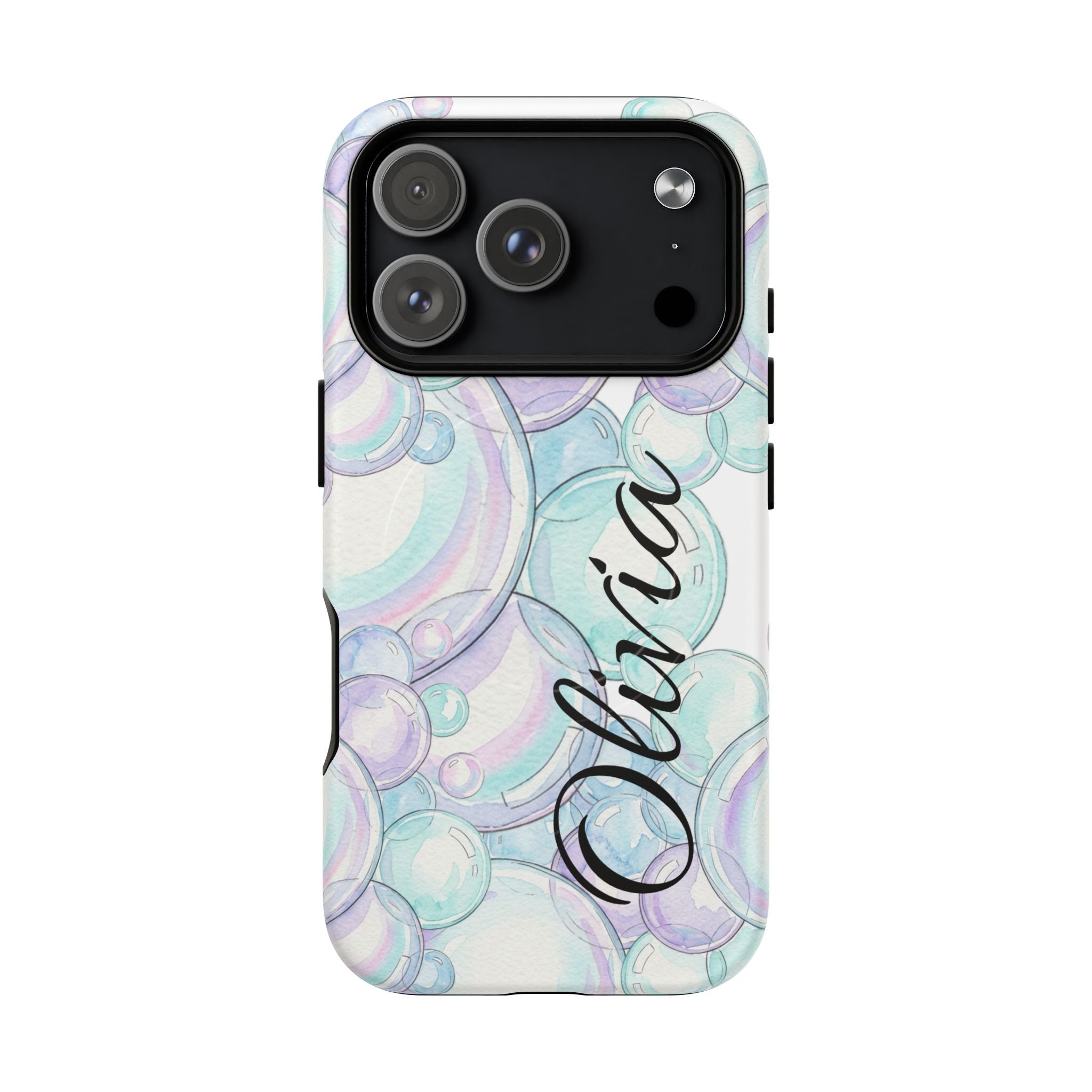 Watercolor Bubbles Magnetic Phone Case - Personalizable