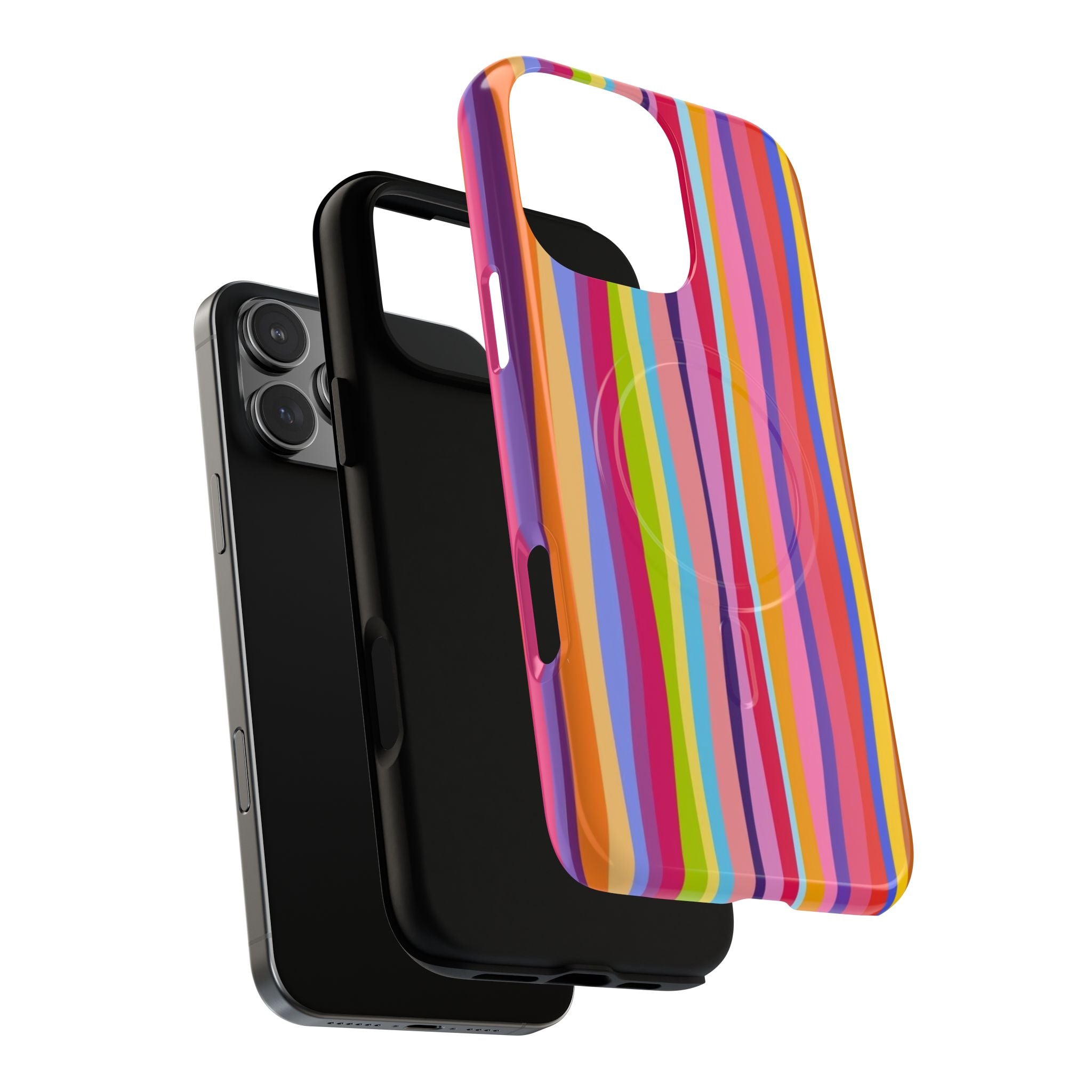 Colorful Stripes Tough Magnetic Case Protective Phone Case with Custom Stripe Design