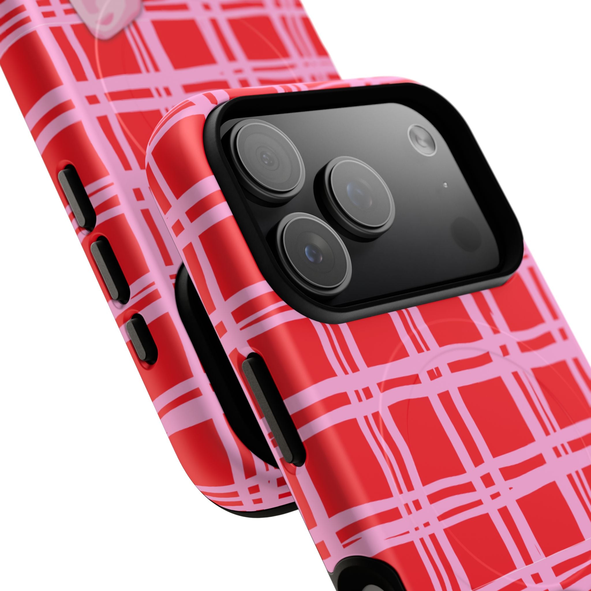 Pink Bow Red & Pink Pattern Tough Magnetic Case