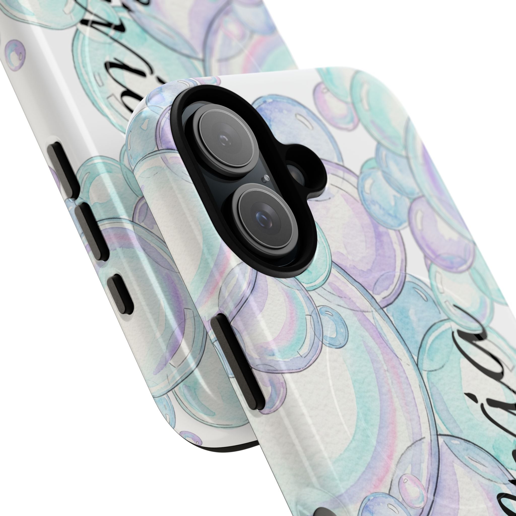 Watercolor Bubbles Magnetic Phone Case - Personalizable
