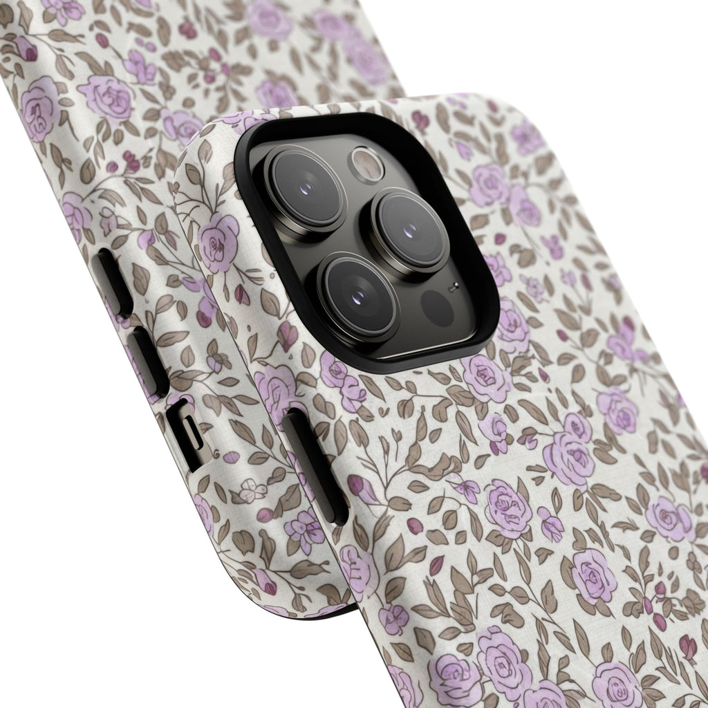 Personalized Lavender Floral iPhone Case — Tough Magnetic Protective Case