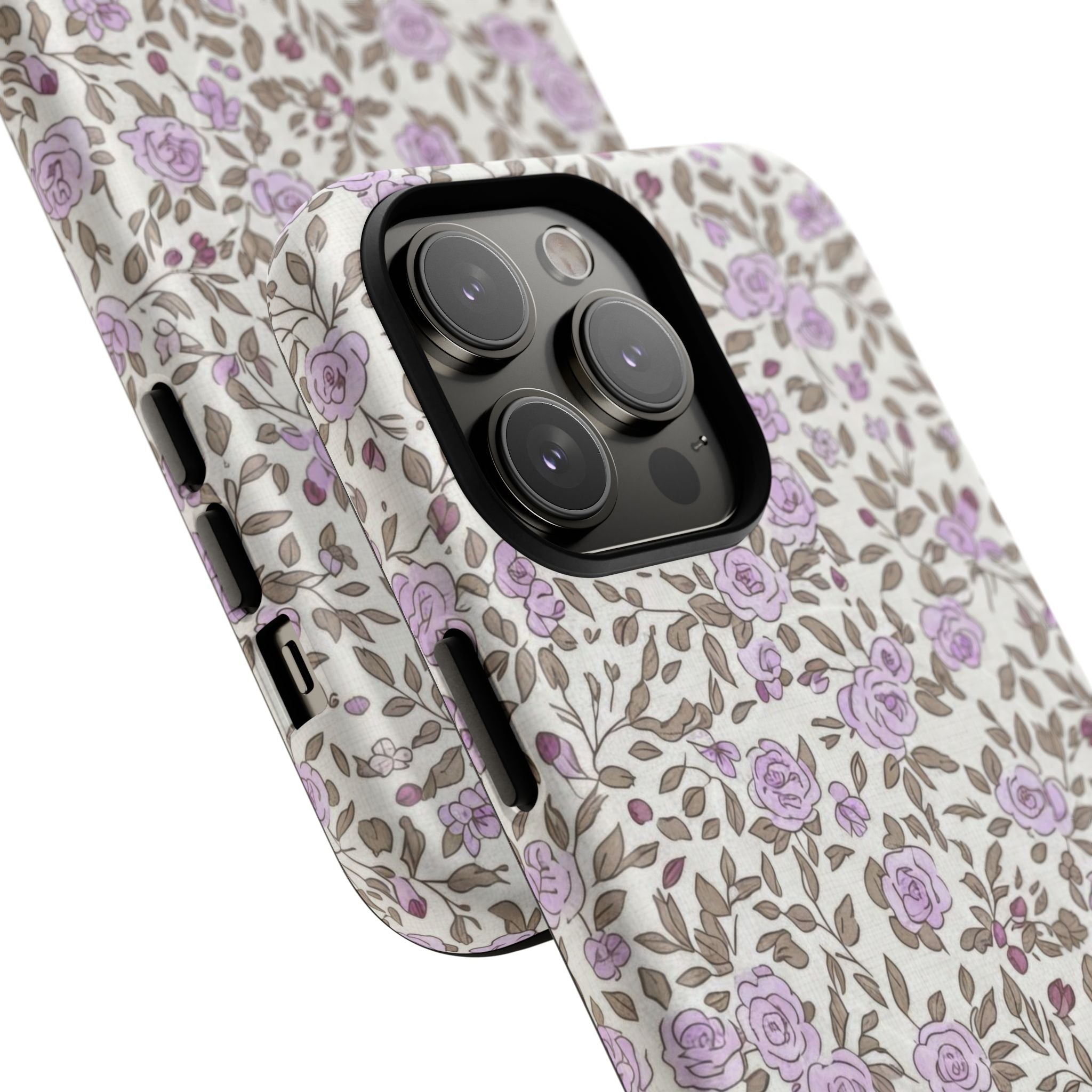 Personalized Lavender Floral iPhone Case — Tough Magnetic Protective Case