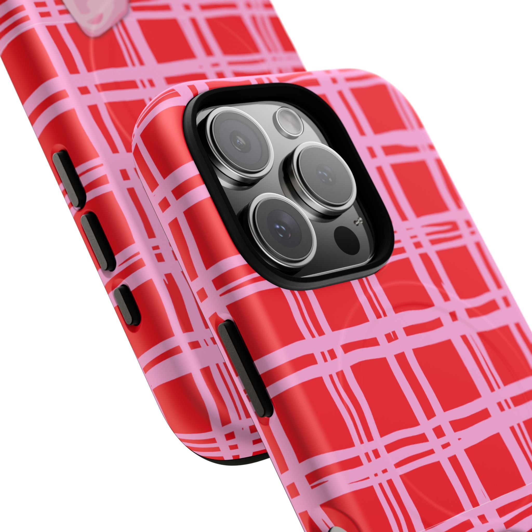 Pink Bow Red & Pink Pattern Tough Magnetic Case