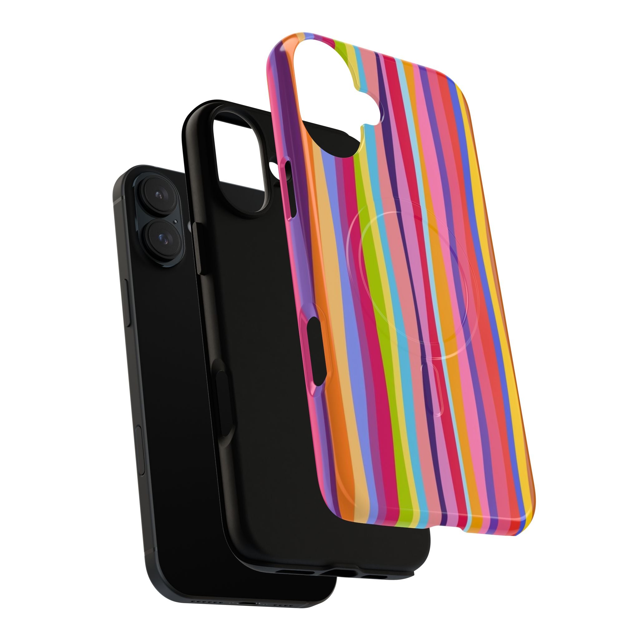 Colorful Stripes Tough Magnetic Case Protective Phone Case with Custom Stripe Design
