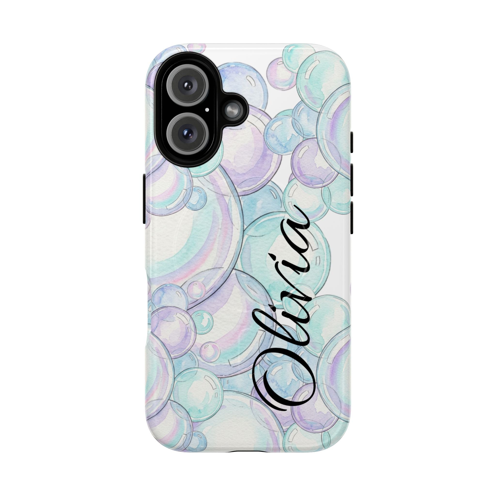 Watercolor Bubbles Magnetic Phone Case - Personalizable