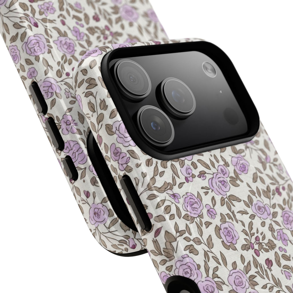 Personalized Lavender Floral Tough Magnetic Case