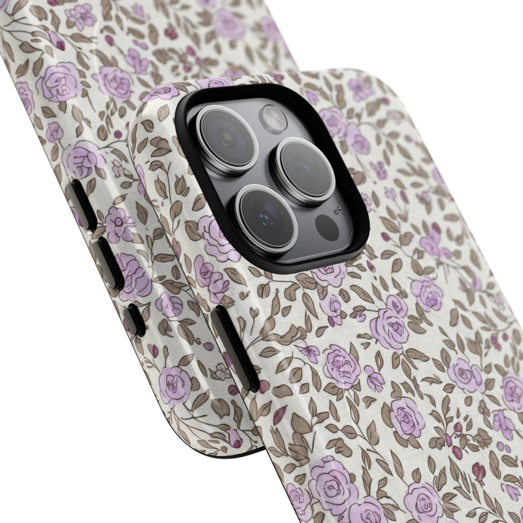 Personalized Lavender Floral Tough Magnetic Case